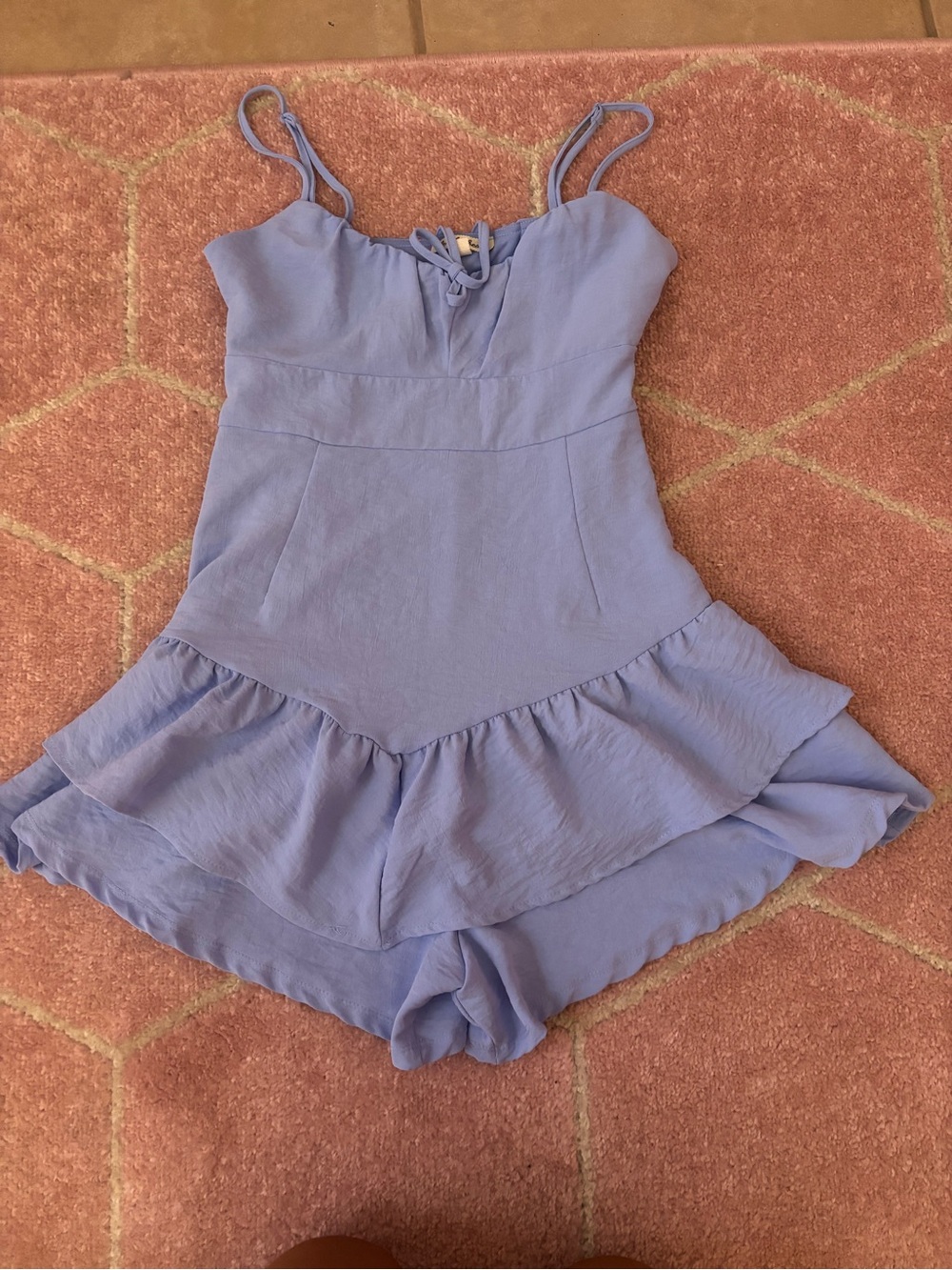 Blue Ruffle Romper